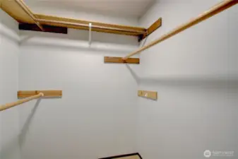 Walk-in closet off of the primary bedroom