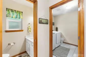 Half bath off Kitchen and laundry