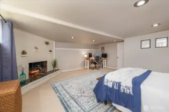 Fire place adds a personal touch.