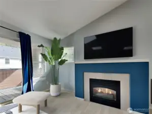 Turning into fall, turn on the fireplace and snuggle up!
