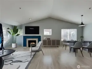 A look at the living dining area from the hallway