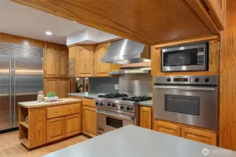 Gourmet appliances in this well appointed kitchen