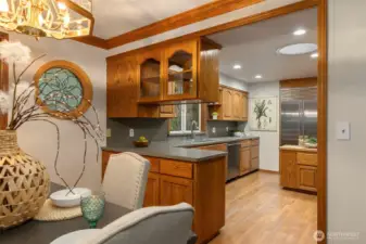 Perfect Built-in serving area for holiday entertaining