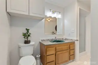 Primary bath with newly renovated walk-in shower