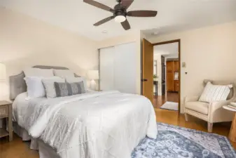 Primary bedroom just off the entry.