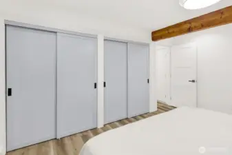Functional double closets in the primary bedroom to keep everything organized