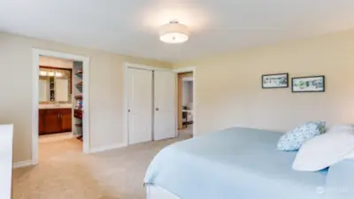 Plenty of closet space in this primary plus completely renovated 3/4 bath en suite.