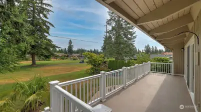 Views of the golf course from your deck off the main floor living room.