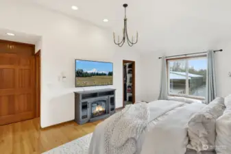 Primary bedroom with fireplace