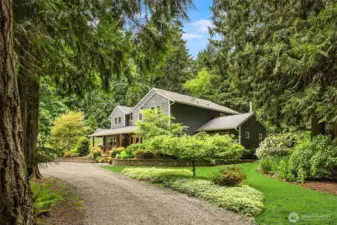 Driveway and then around to detached Garage