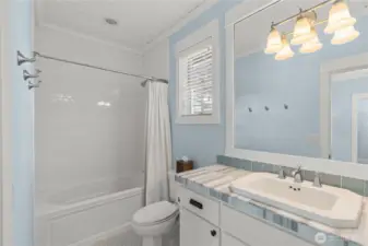 First floor primary suite bathroom