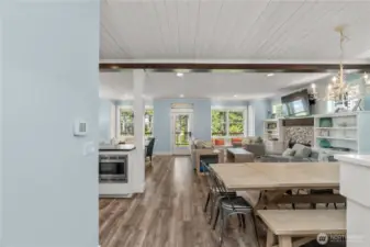 View of open concept kitchen/dining/living rooms