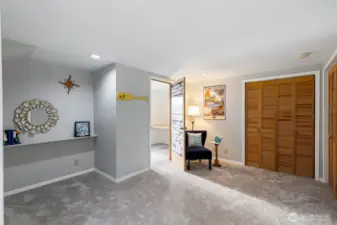 Finished basement with laundry