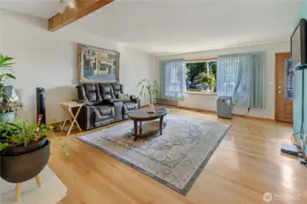 Nice sized Living Room with Fireplace.