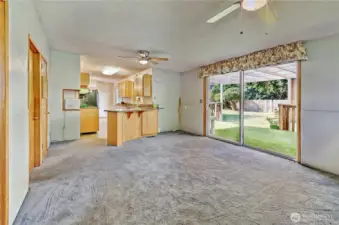 View from the Bonus Room looking towards the kitchen and outside.