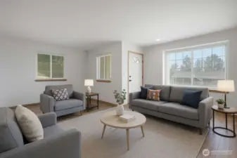 Living Room view with Virtual Staging.