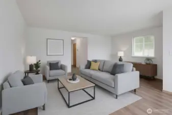 Same Living Room view with another example of furniture placement.