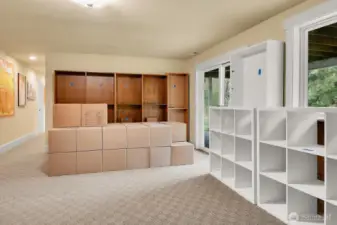 The lower level has 2 (!!) large bonus rooms.  This is room 1 with a slider to the exterior.