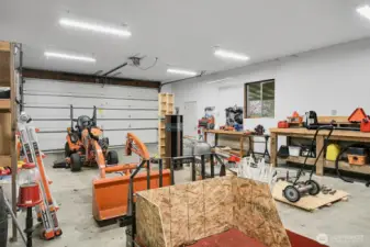 The interior of the shop.  The doors are approximately  9 X 18 wide, the shop is 24 X 36.