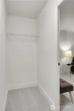 Massive storage closet off the living room.