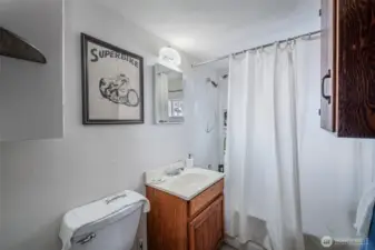 Bath with tub and shower