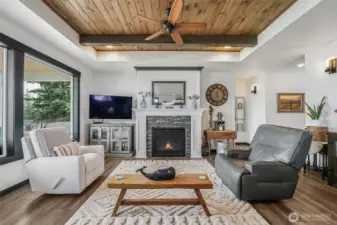 Cozy up by the fireplace and enjoy the views of Mt Baker, the Cascades and Port Susan.