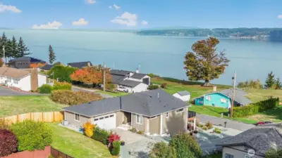 Overlooking Port Susan, complete with mountain views.