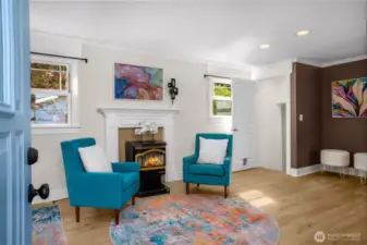 Cozy, efficient, and clean pellet stove.