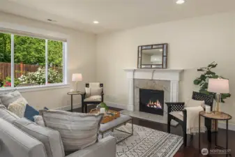 Family Room Adjoins the Kitchen ~ Cozy Gas Fireplace