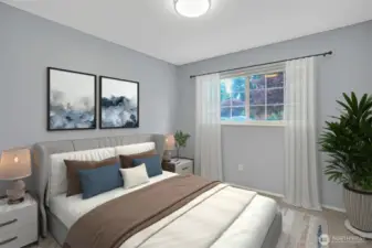 One of three bedrooms.
