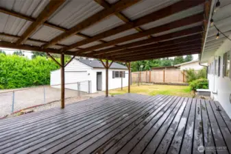 Outdoor dining table will fit perfectly here along with your BBQ grill.