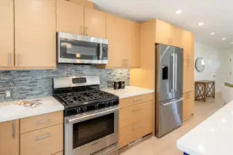 Stainless steel appliances with gas stove