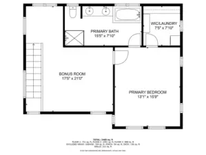 Upstairs floorplan with dimensions for rooms