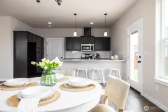 View into kitchen