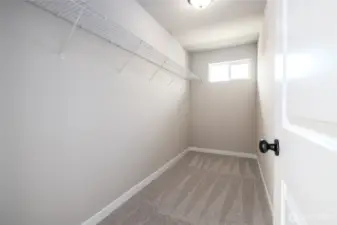 Primary bedroom walk in closet