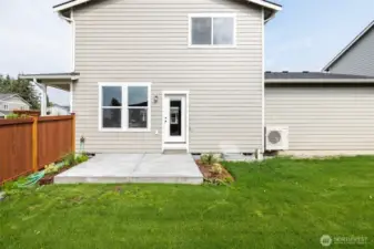 Patio in backyard