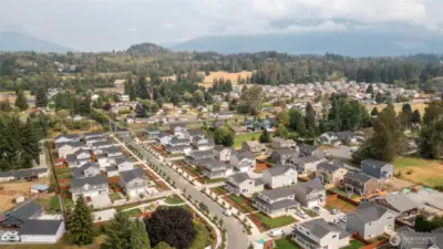 Drone view of the street