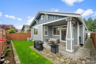 Enhance your living area with this large patio with covered space.
