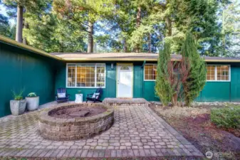 The private front patio is the perfect place for admiring the PNW in all her glory.