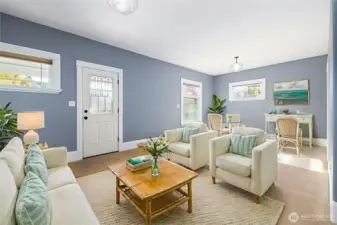 living room virtually staged