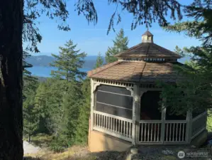 Second gazebo on the hillside with westerly marine views