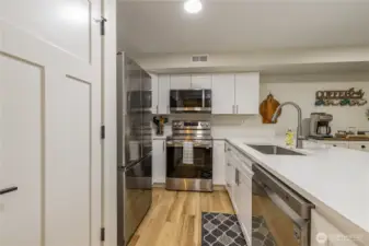 Kitchen pantry offers excellent storage