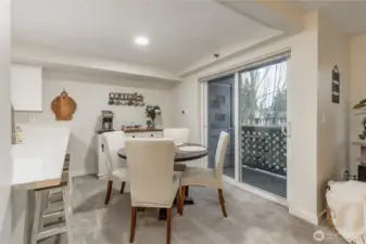Dining room connects to your private balcony