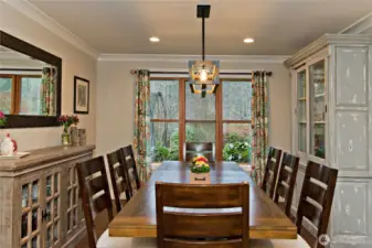 Formal dining room with space for a large table.