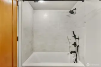 New tile shower & tub.