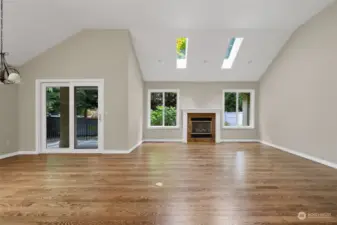 New gleaming hardwood flooring.