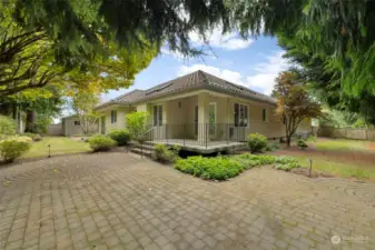 Lovely rear yard with patio off family room.