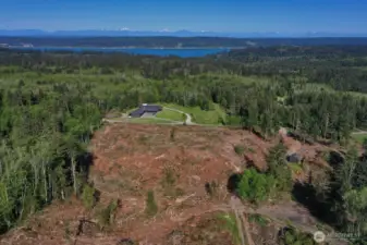 Halfway down the property from a drone.