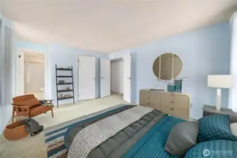 primary bedroom virtually staged