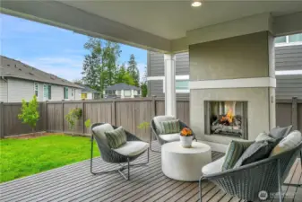 This incredible outdoor room is an extension of the indoor living area, and a lovely addition. The outdoor gas fireplace enhances this natural gathering space, adding not only warmth, but aesthetic appeal, ambience and value to this home. The fully fenced, flat, grassy backyard surrounds the deck and makes this outdoor room enjoyable day and night all throughout the year.